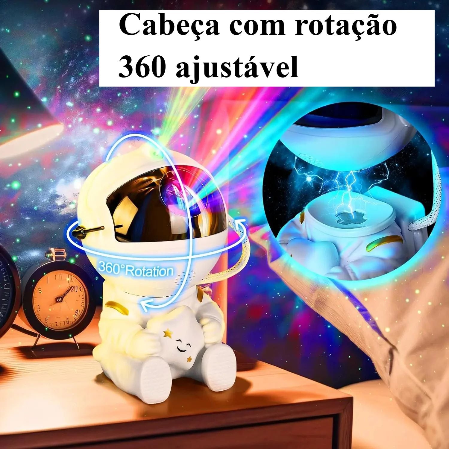 Projetor de Astronauta – Luz Noturna Galáctica
