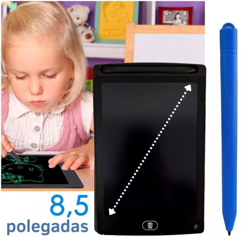 Lousa Tablet Mágica LCD 8.5" Infantil – Para Escrever, Desenhar e Apagar com Um Clique