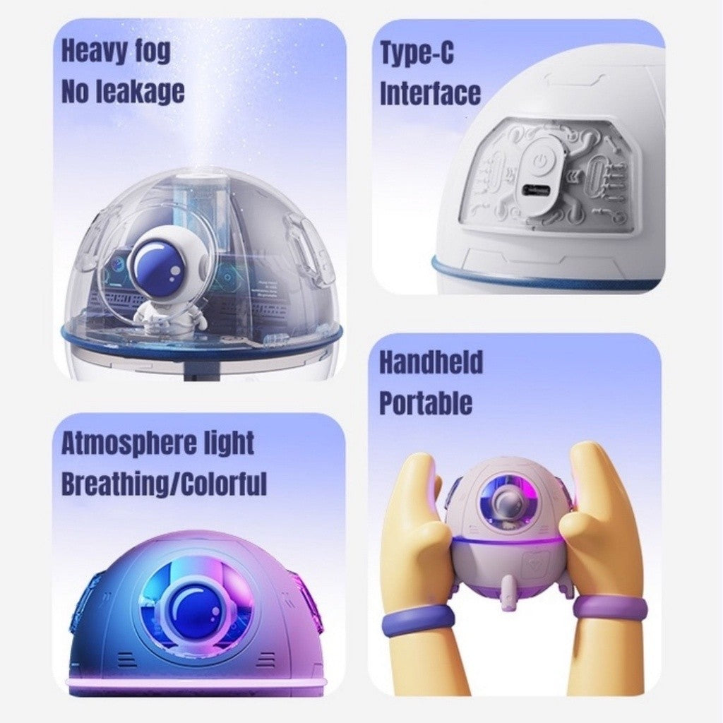 Umidificador 220ml Astronauta com Luz LED Colorida